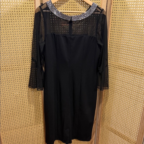 Alex Evenings Black Dress with Silver Collar - Picture 3 of 3